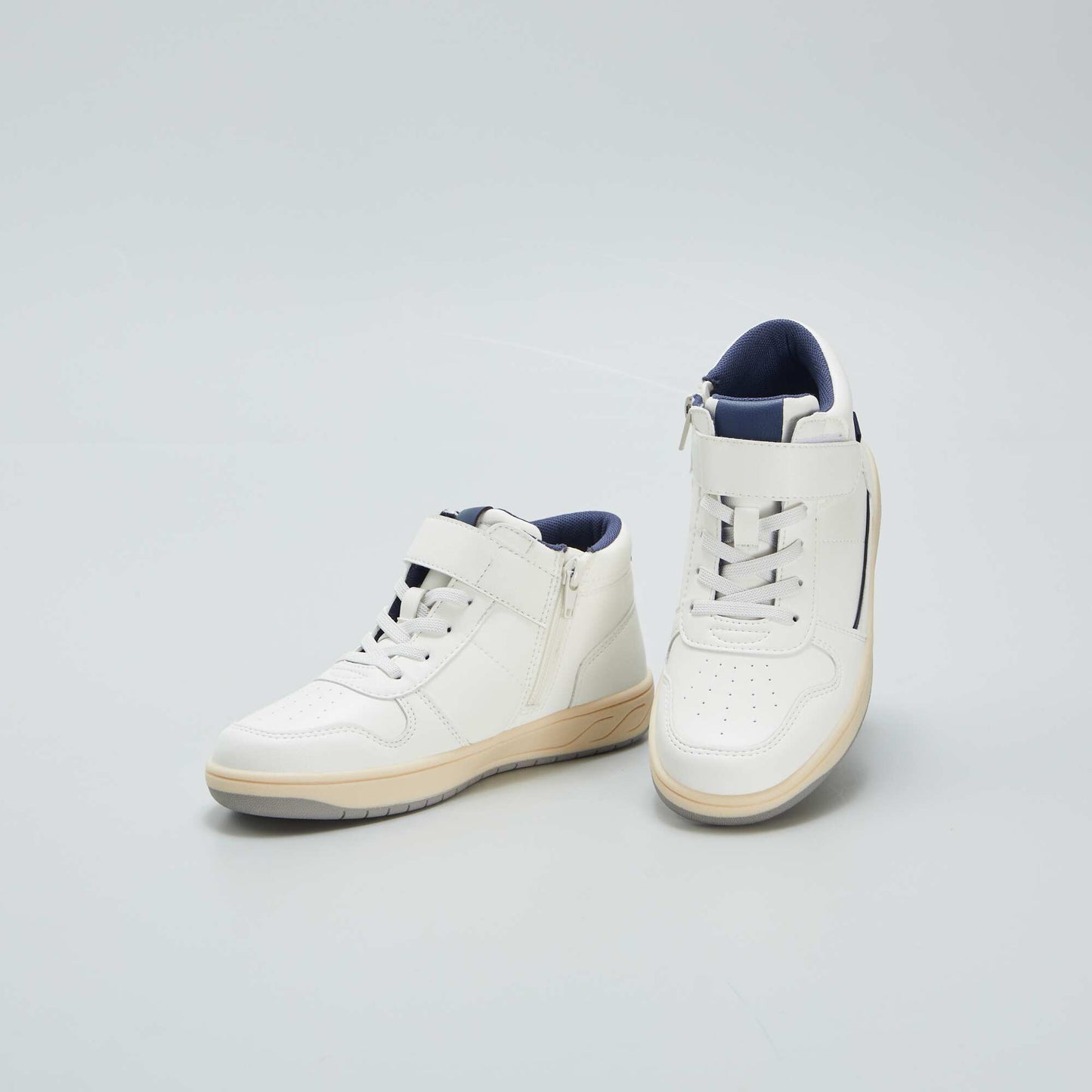 Two-tone high-top trainers WHITE-BLUE