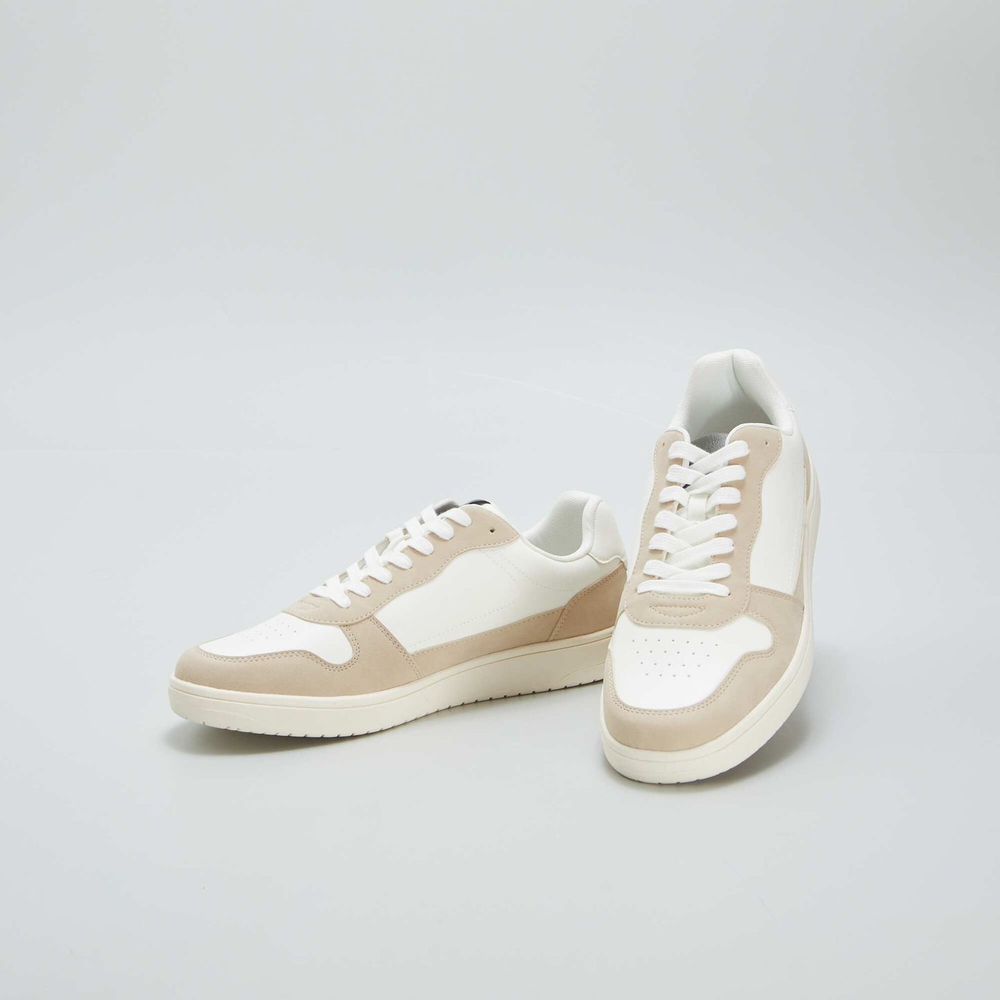 Two-tone low-top trainers WHITE