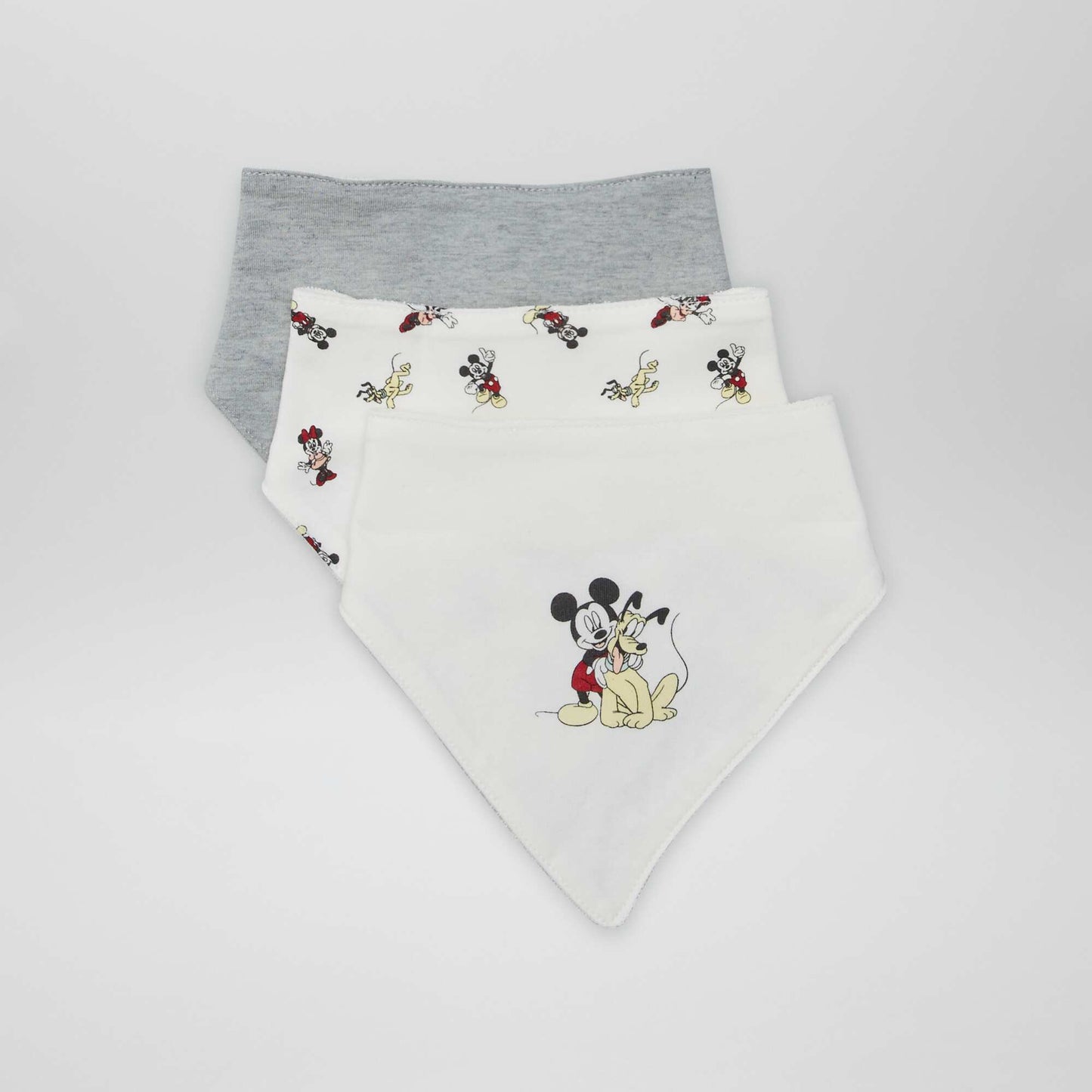 Pack of 3 Disney triangle bibs with press-studs WHITE