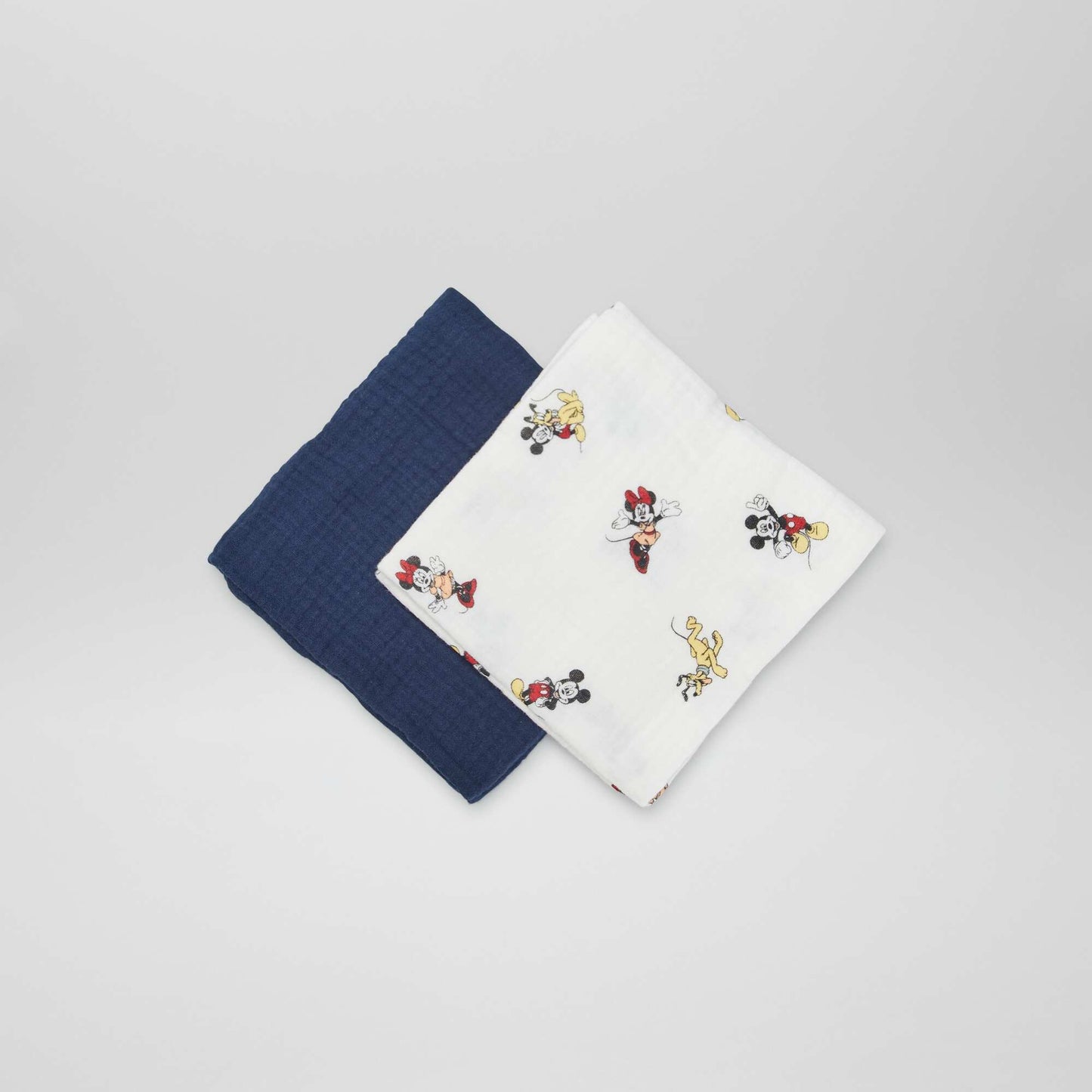 Pack of 2 double cotton gauze squares mickey