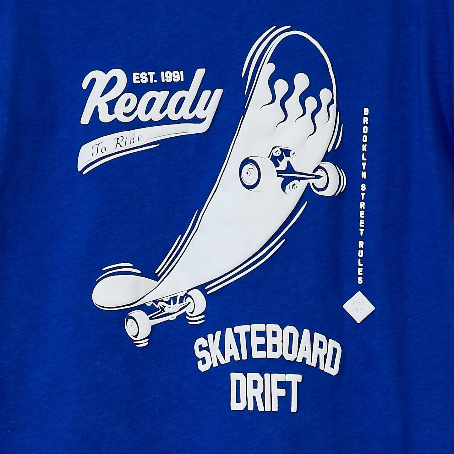 Short-sleeved skateboarding T-shirt BLUE_SKATE