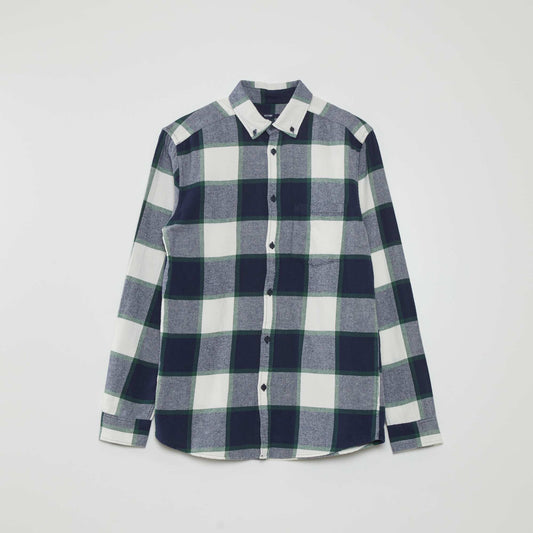 Checked flannel shirt BLUE