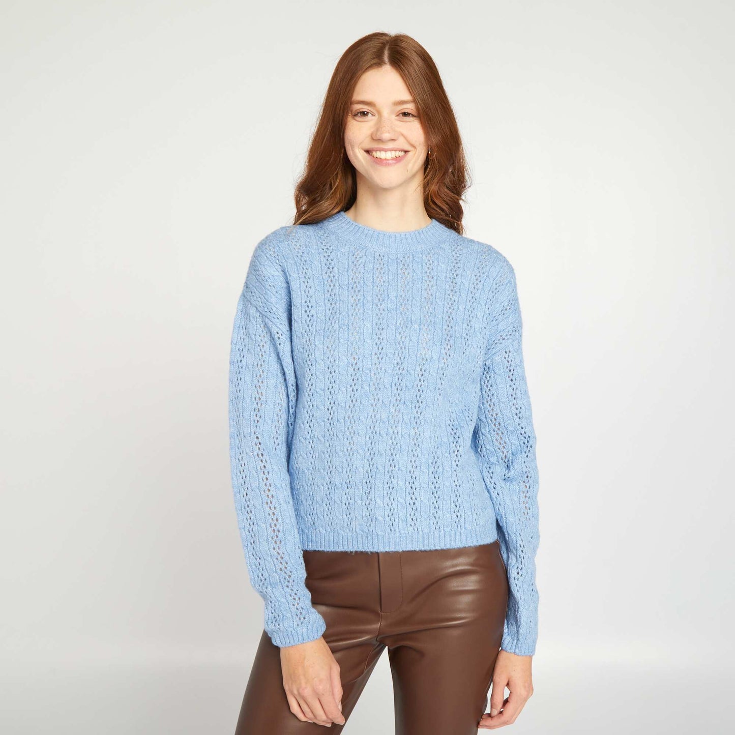 Openwork knit sweater BELAIR_BLU