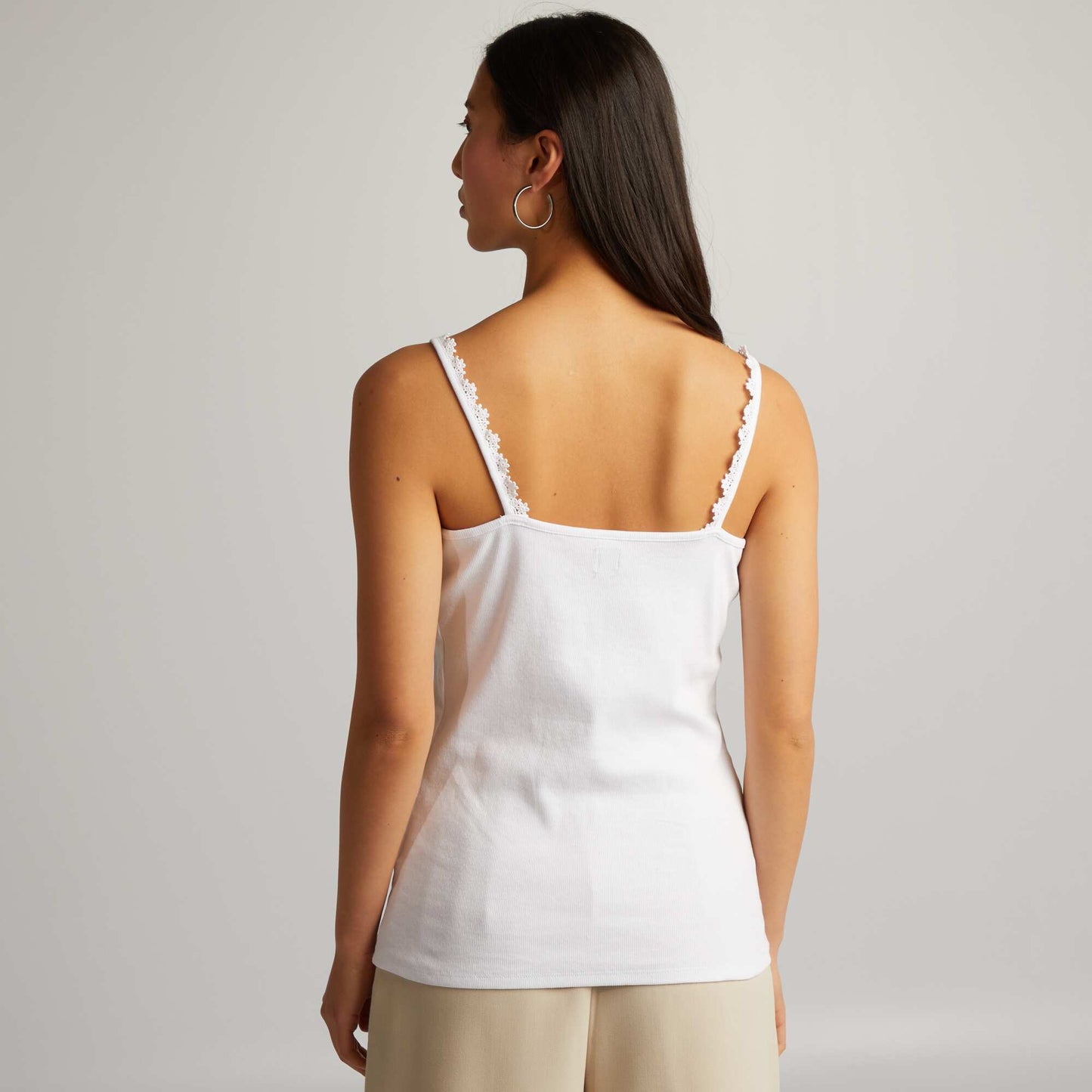 Vest top with narrow straps white