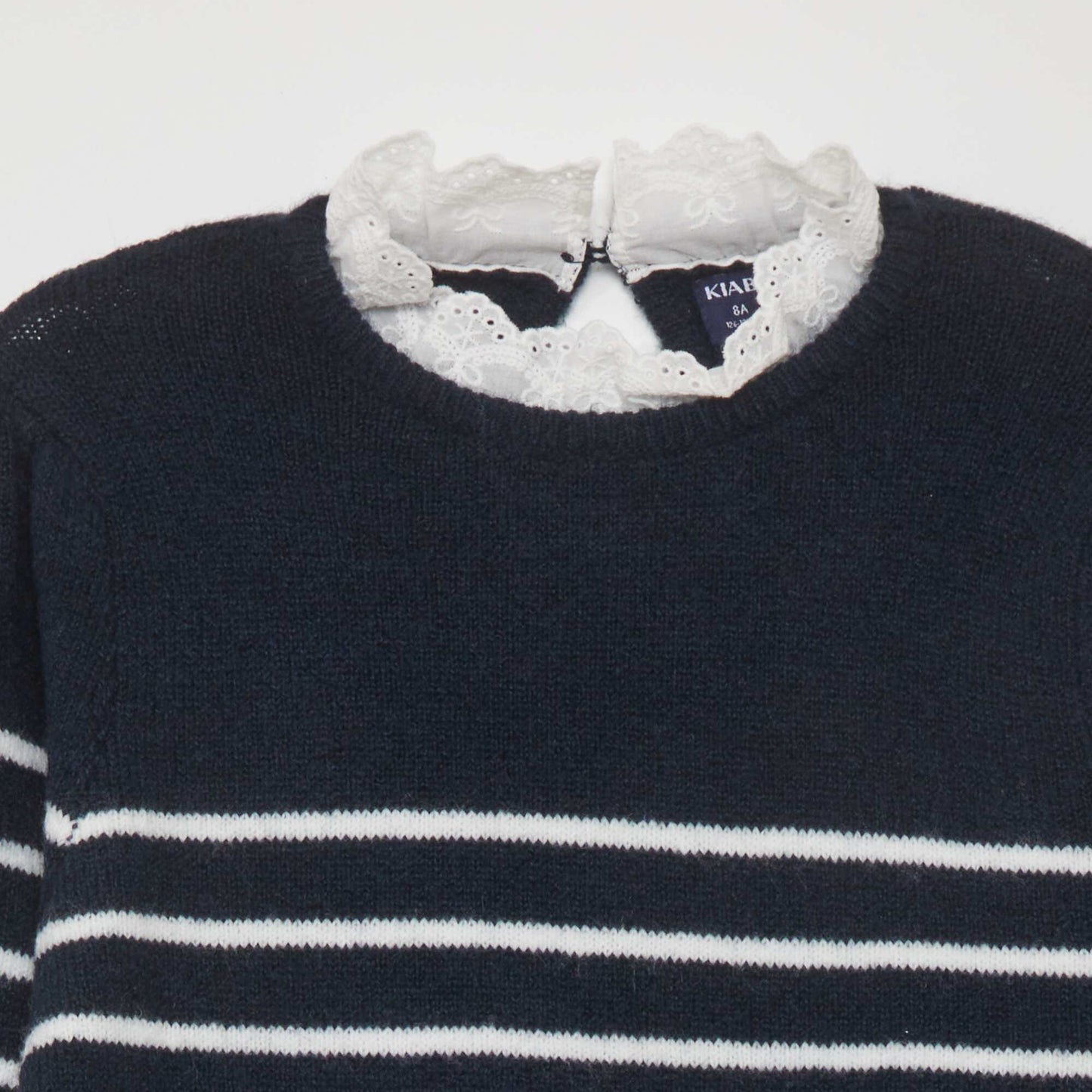 Striped knitted sweater dress BLUE