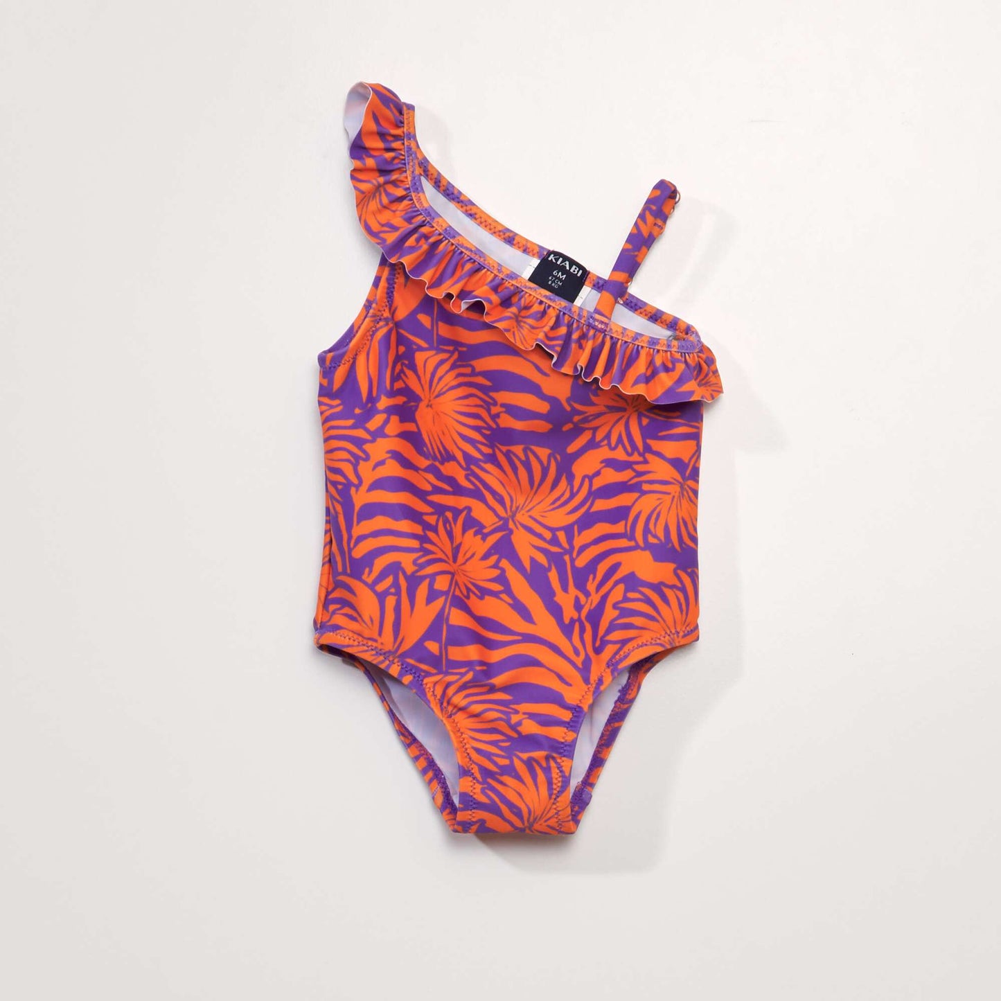 Printed 1-piece swimsuit ORANGE