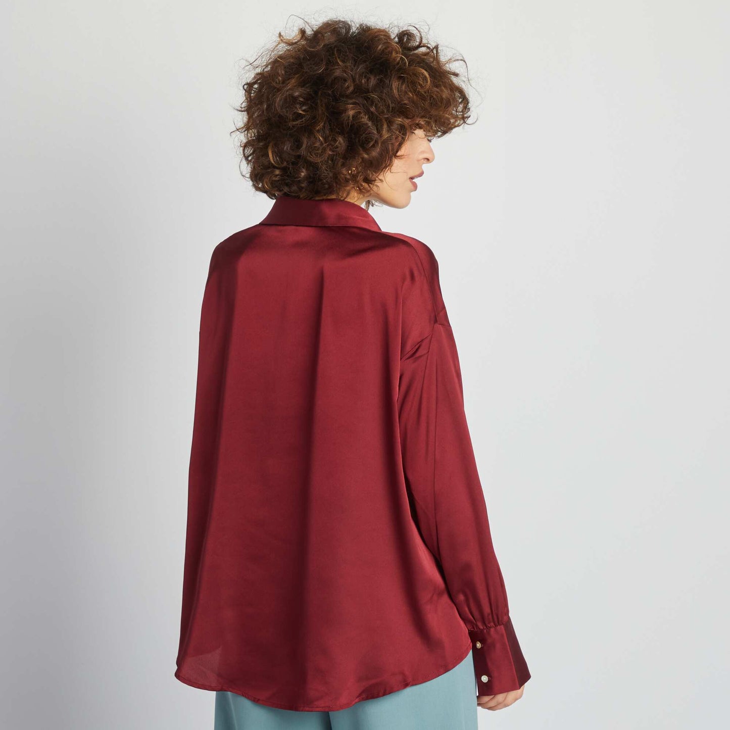 Satin-effect blouse RED