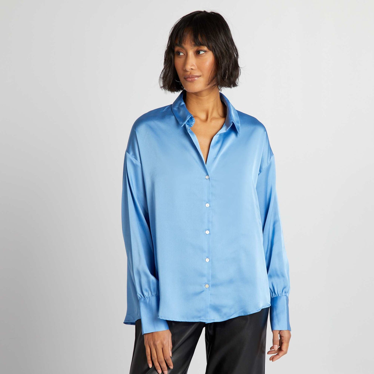 Satin-effect blouse BLUE