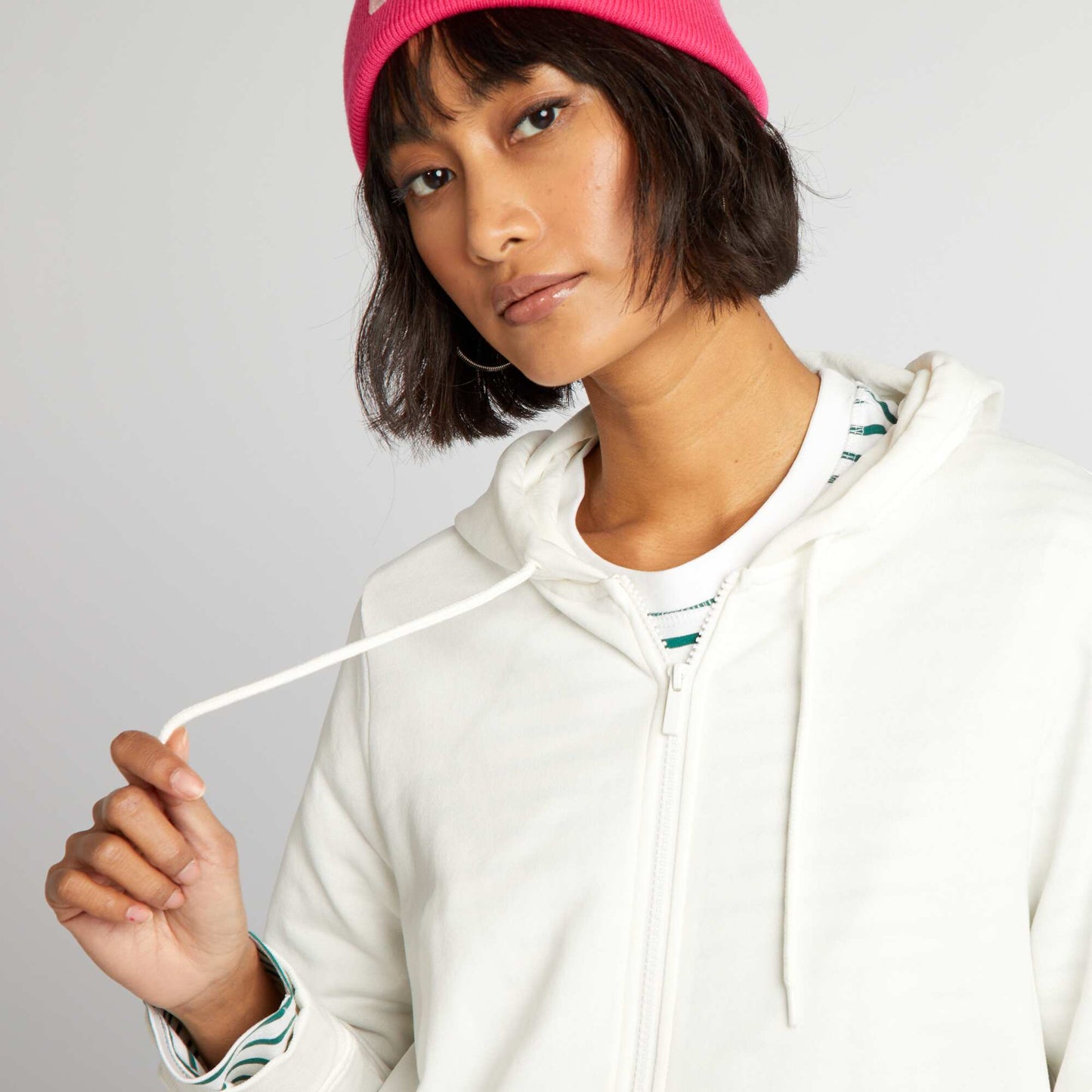 Zip-up hoodie WHITE