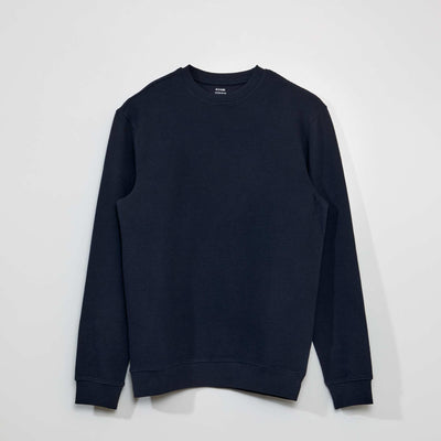 رقبة مستديرة مخططة سويت شيرت أزرق