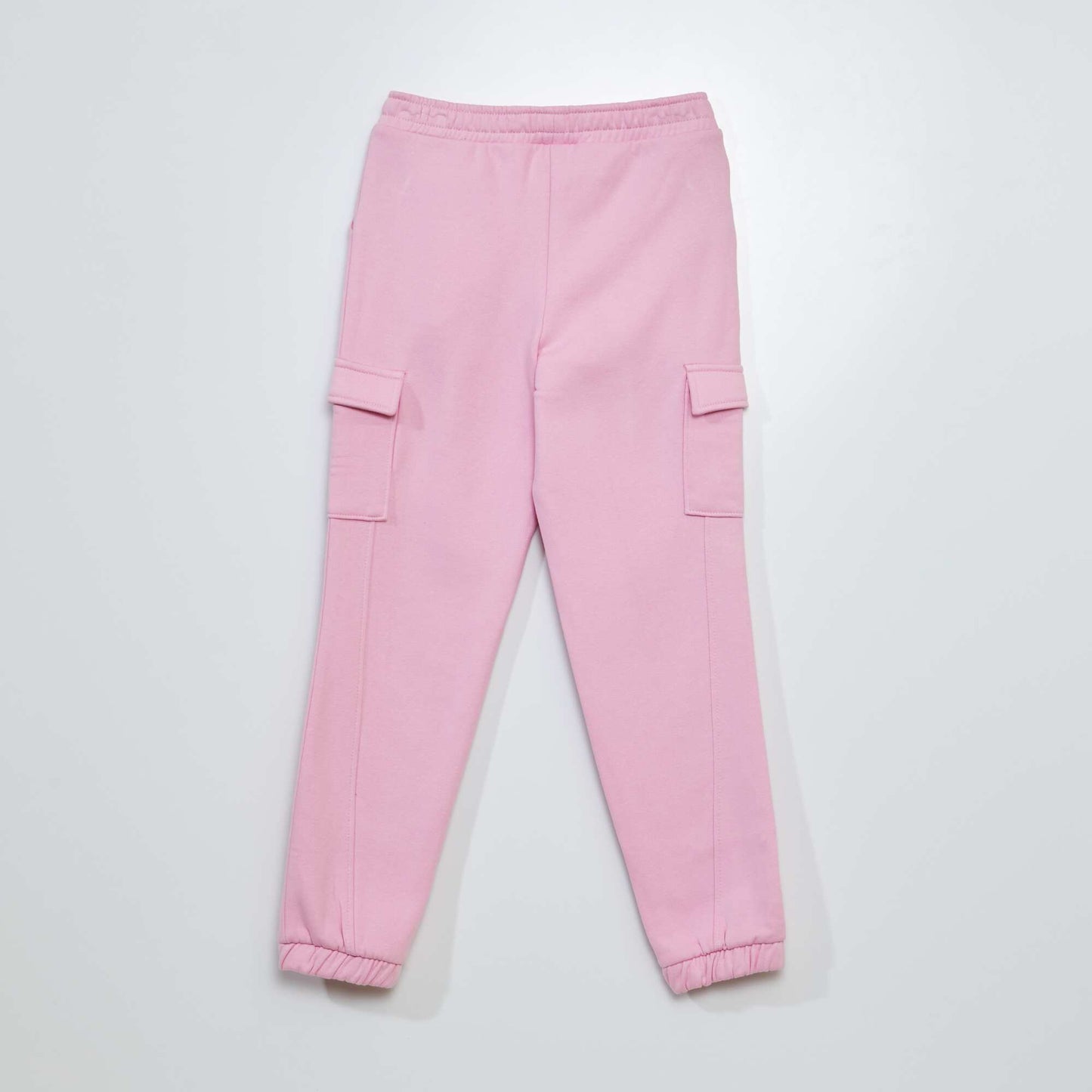 Sweatshirt fabric joggers with flap pockets PINK