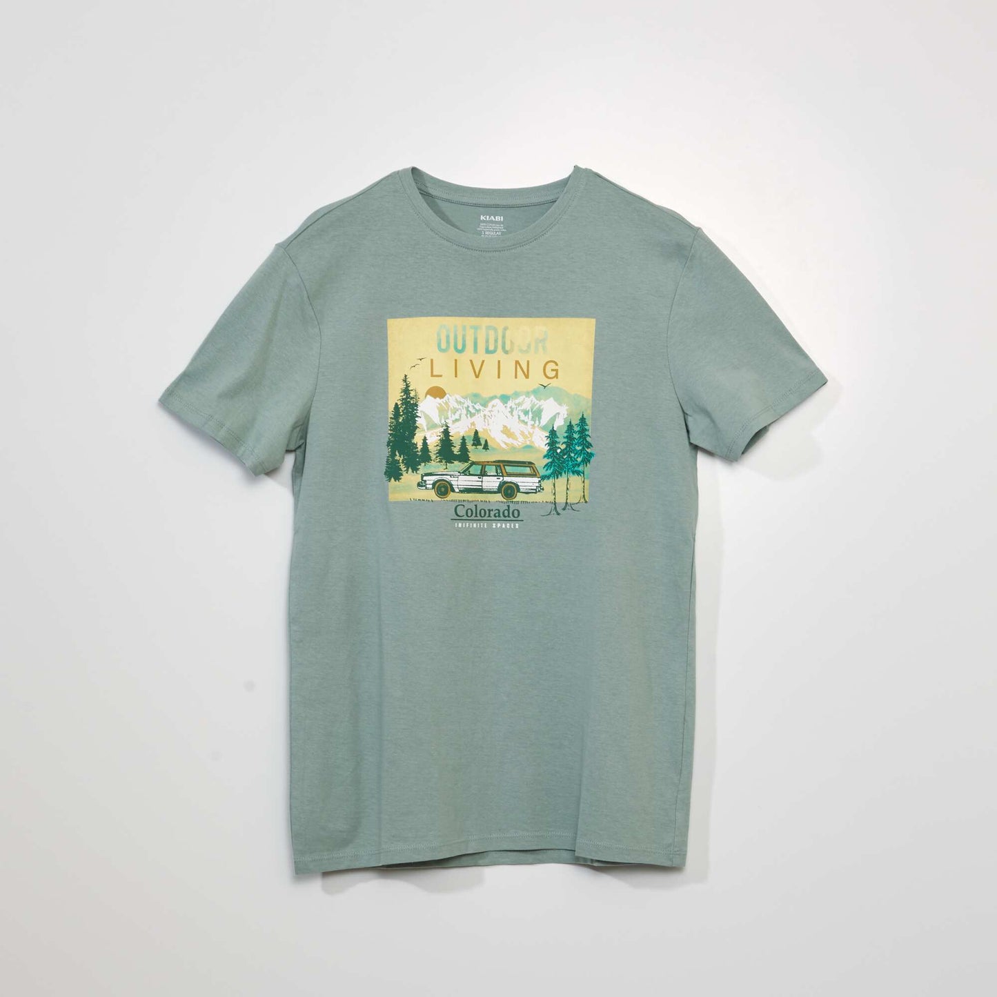 Short-sleeved printed T-shirt GREEN