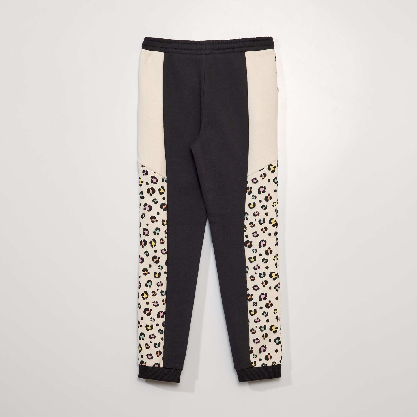 Colour block sweatshirt fabric joggers BEIGE