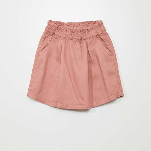 Paper bag skirt with pockets PINK