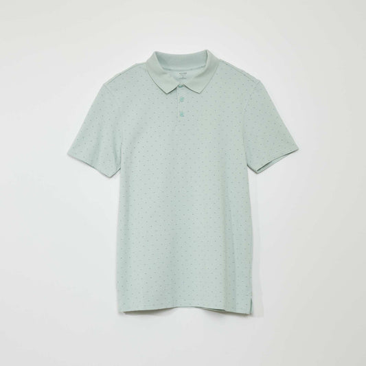 Printed cotton piqué polo shirt YELLOW