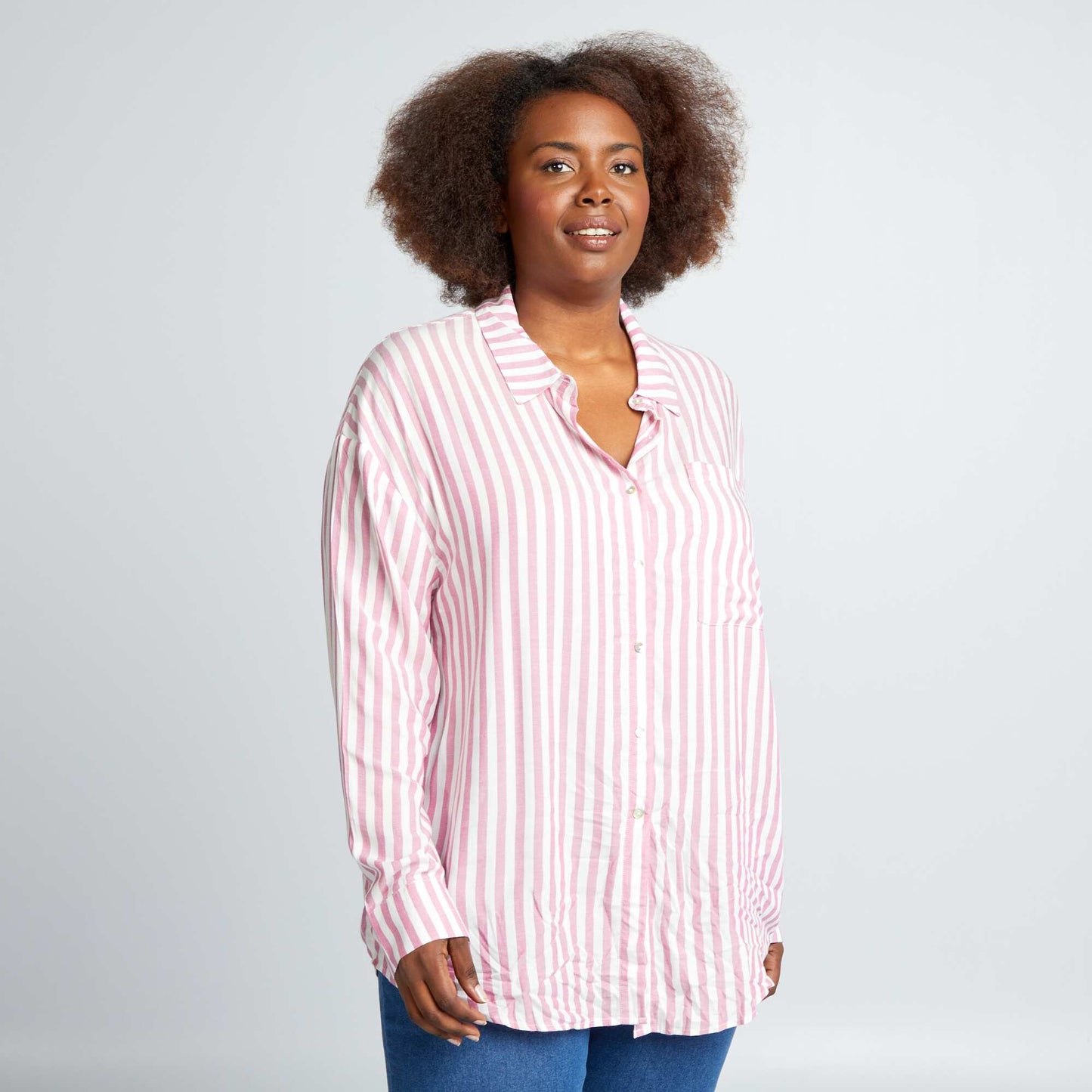 Striped flowing blouse PINK