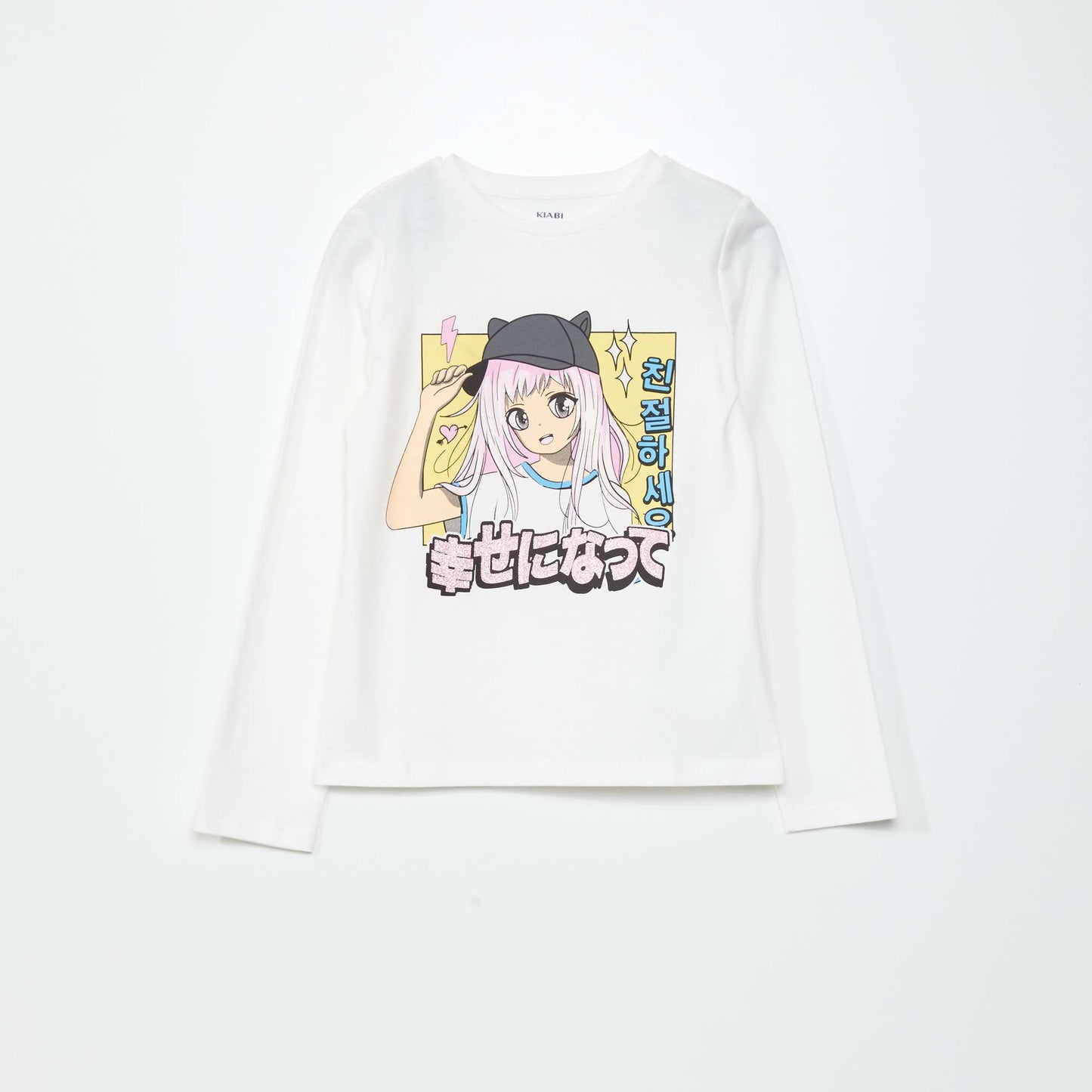 Manga jersey knit T-shirt White