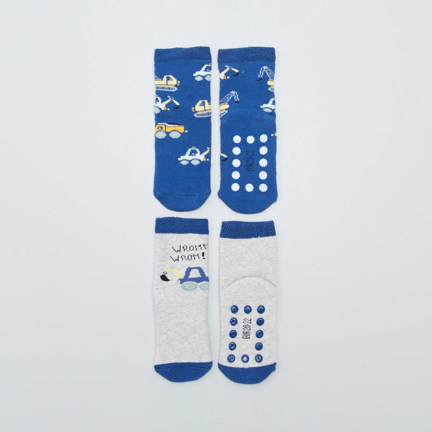 Pack of 2 pairs of slip-resistant socks BLUE