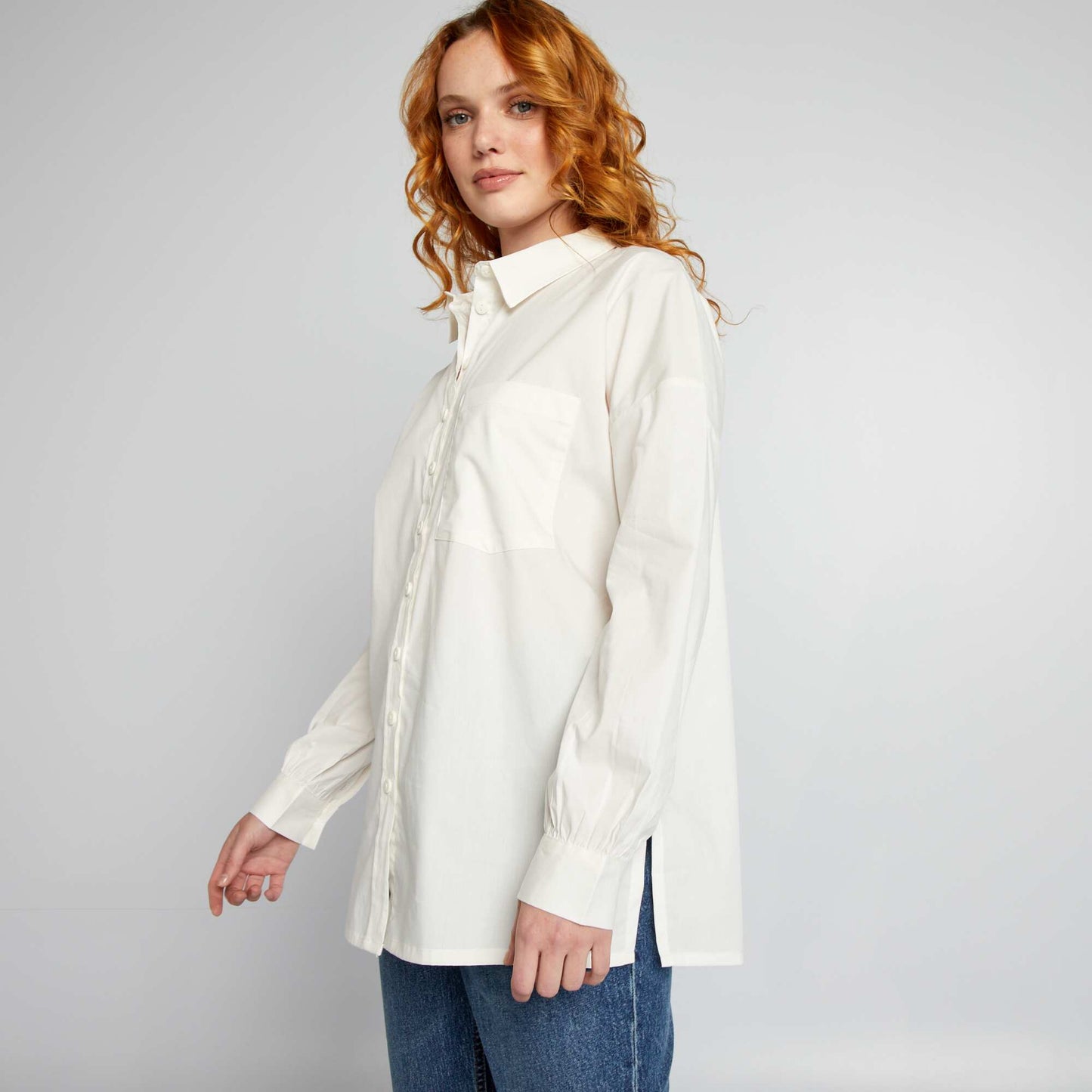 Oversized poplin shirt WHITE
