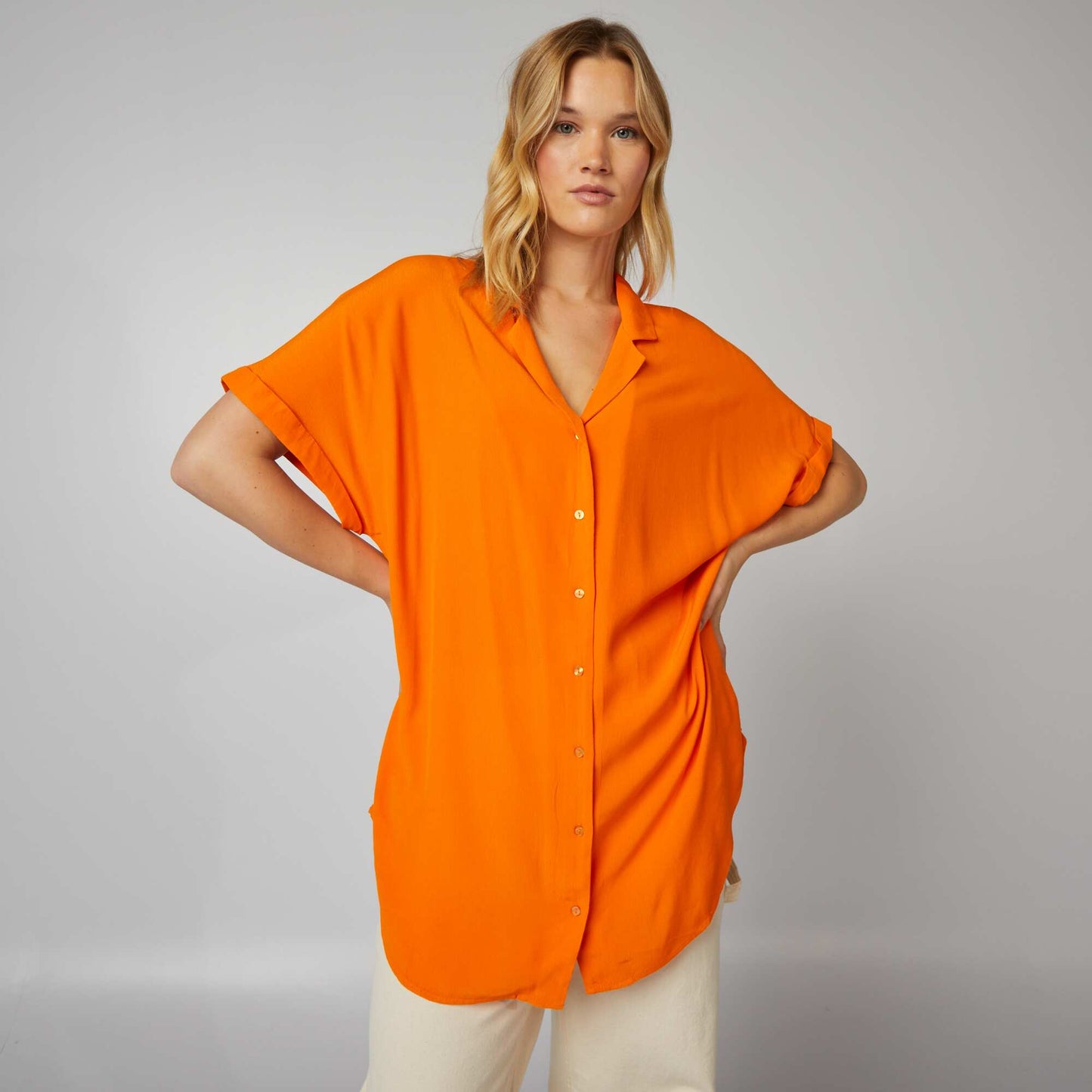 Crêpe blouse ORANGE