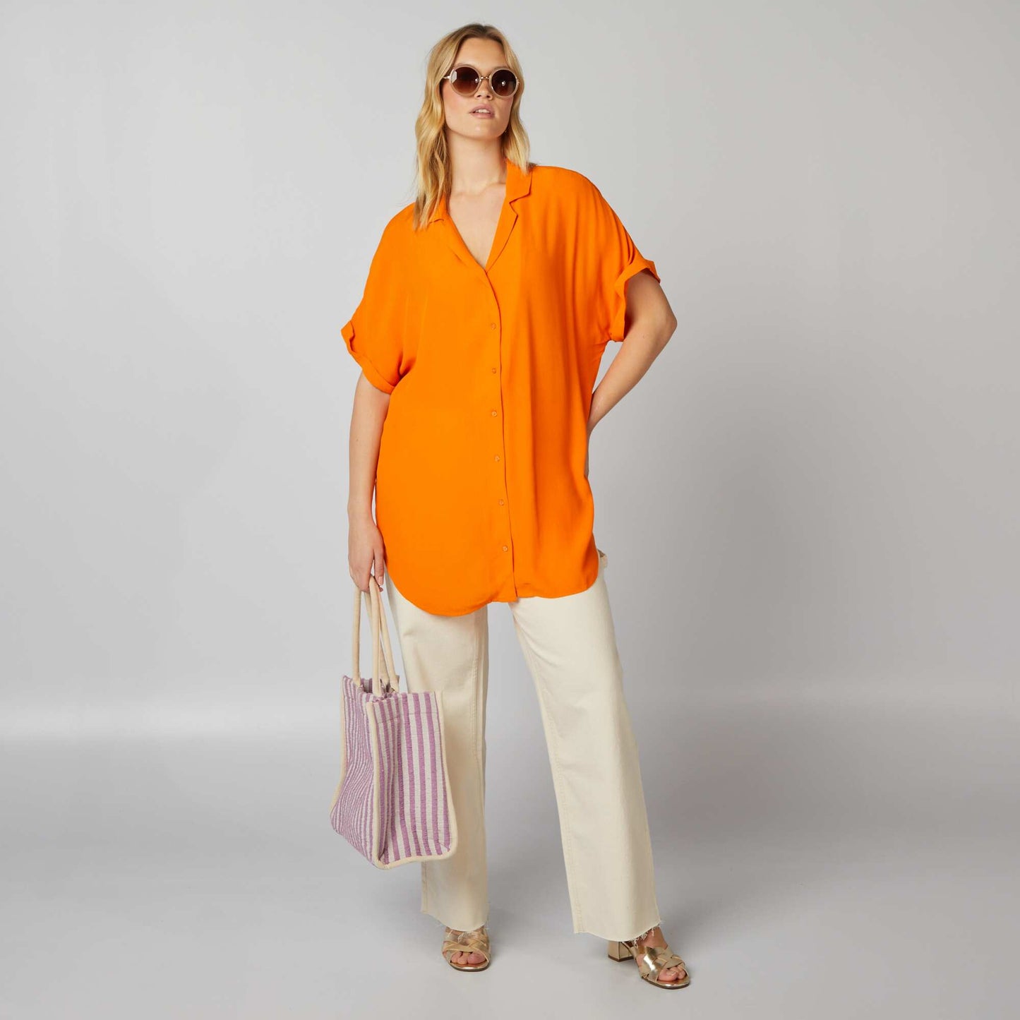 Crêpe blouse ORANGE