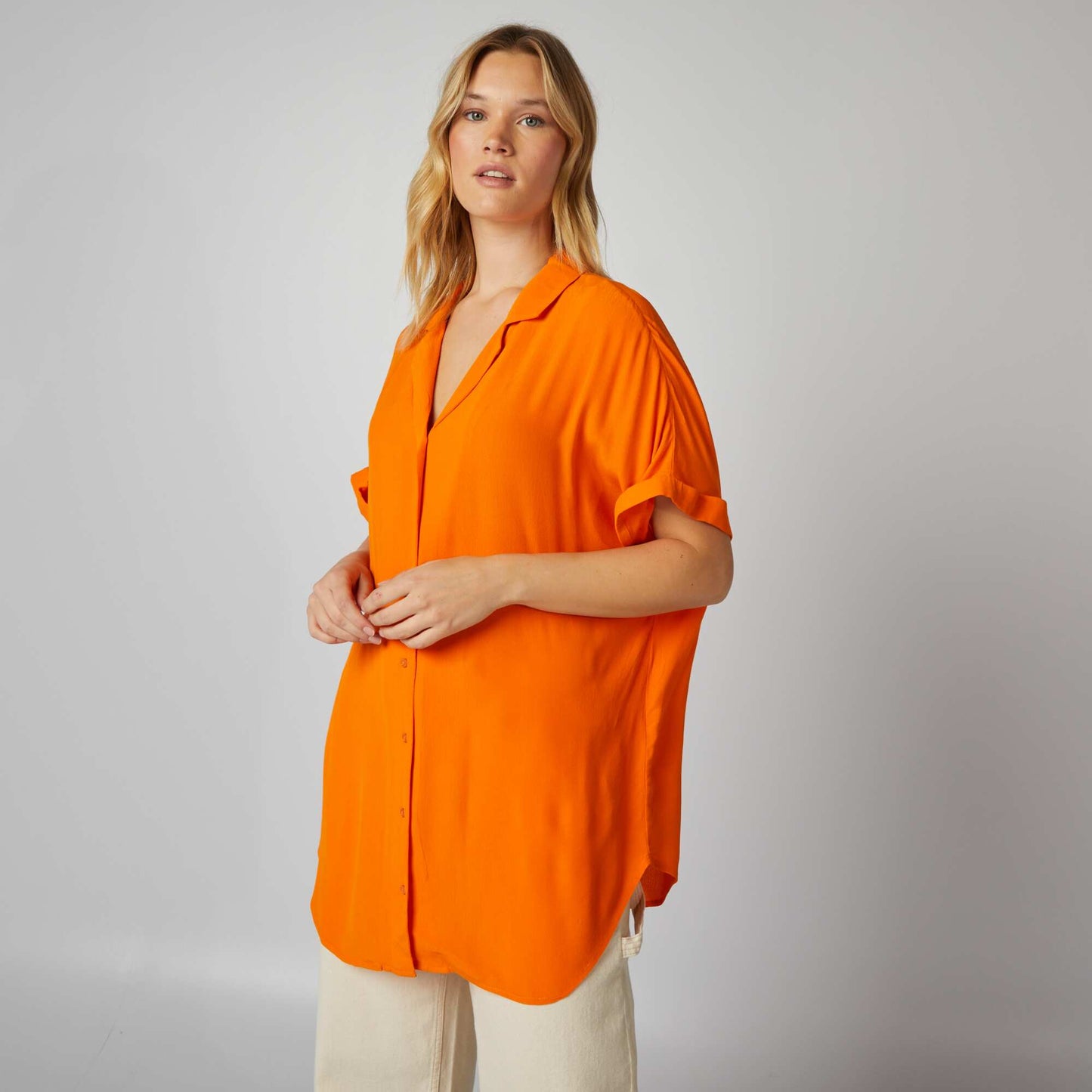 Crêpe blouse ORANGE