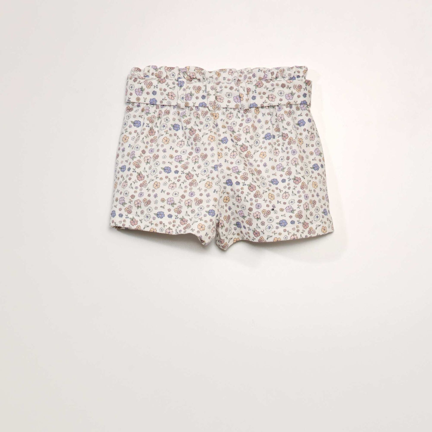 Floral French terry shorts WHITE