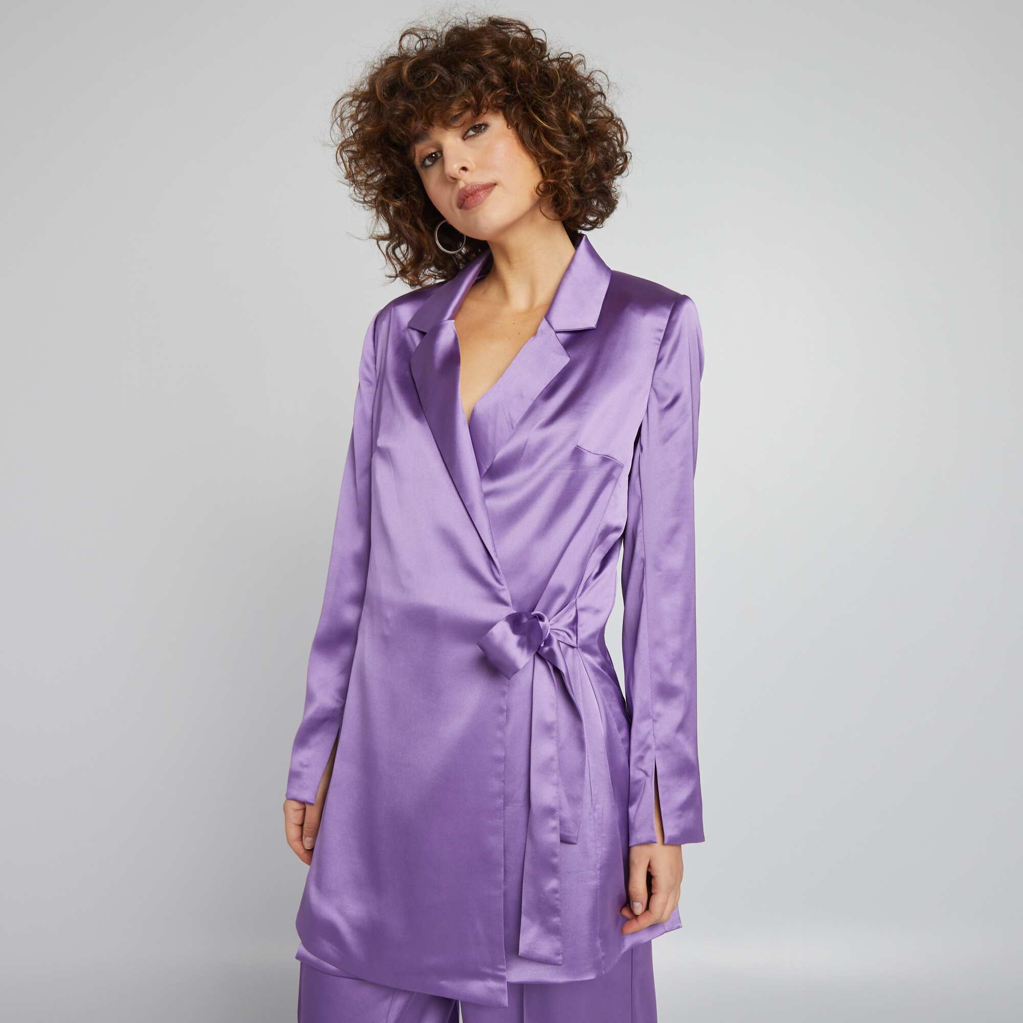 Long satin jacket hotsell