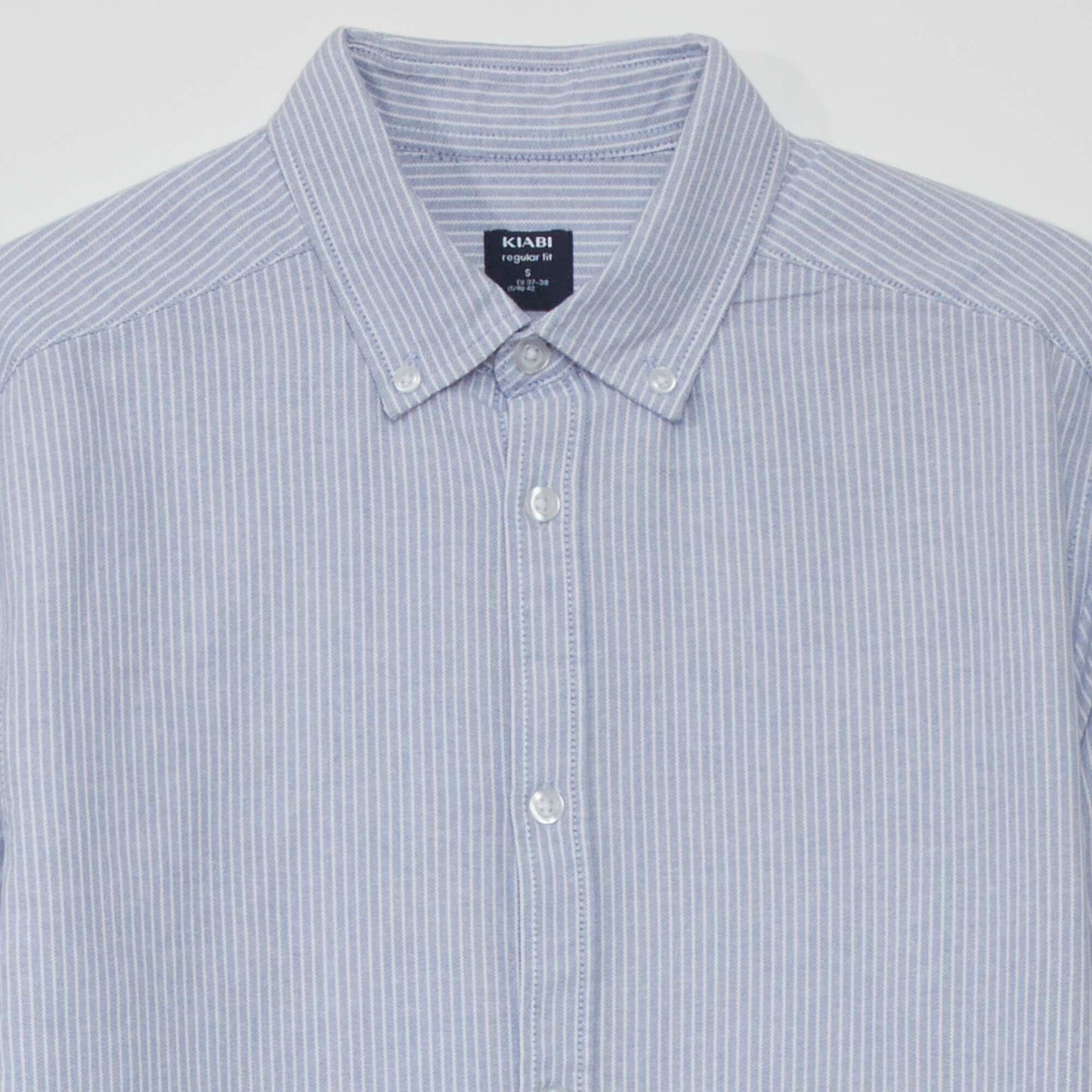 Straight-cut striped shirt BLUE