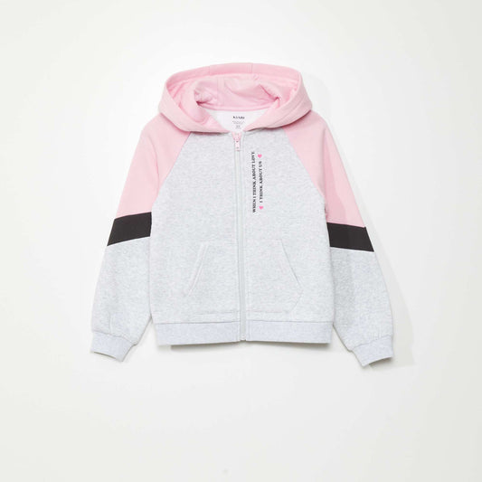 Colourblock zip-up sweatshirt GREY