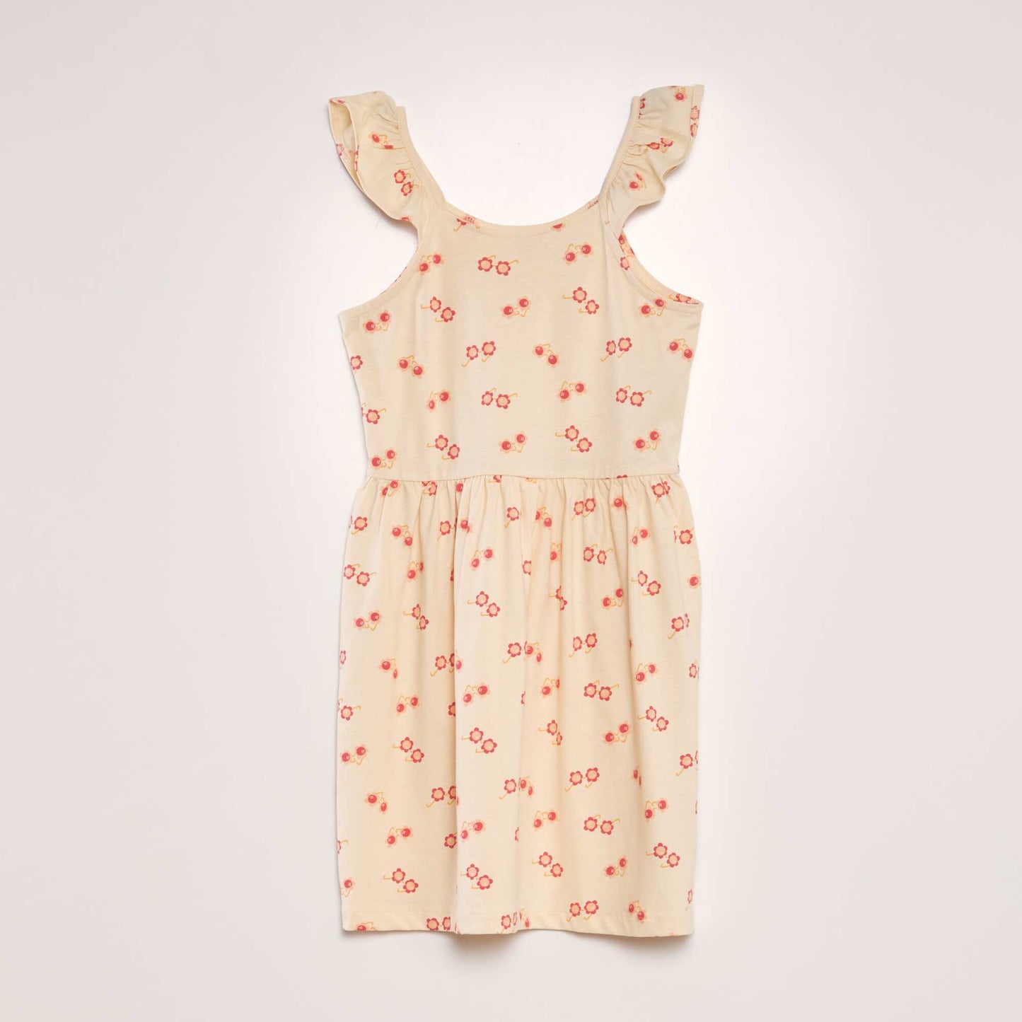 Lightweight printed dress BEIGE