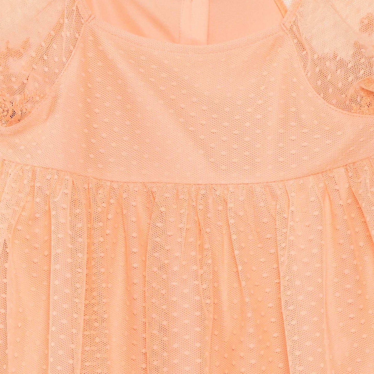 Dotted Swiss tulle A-line dress ORANGE