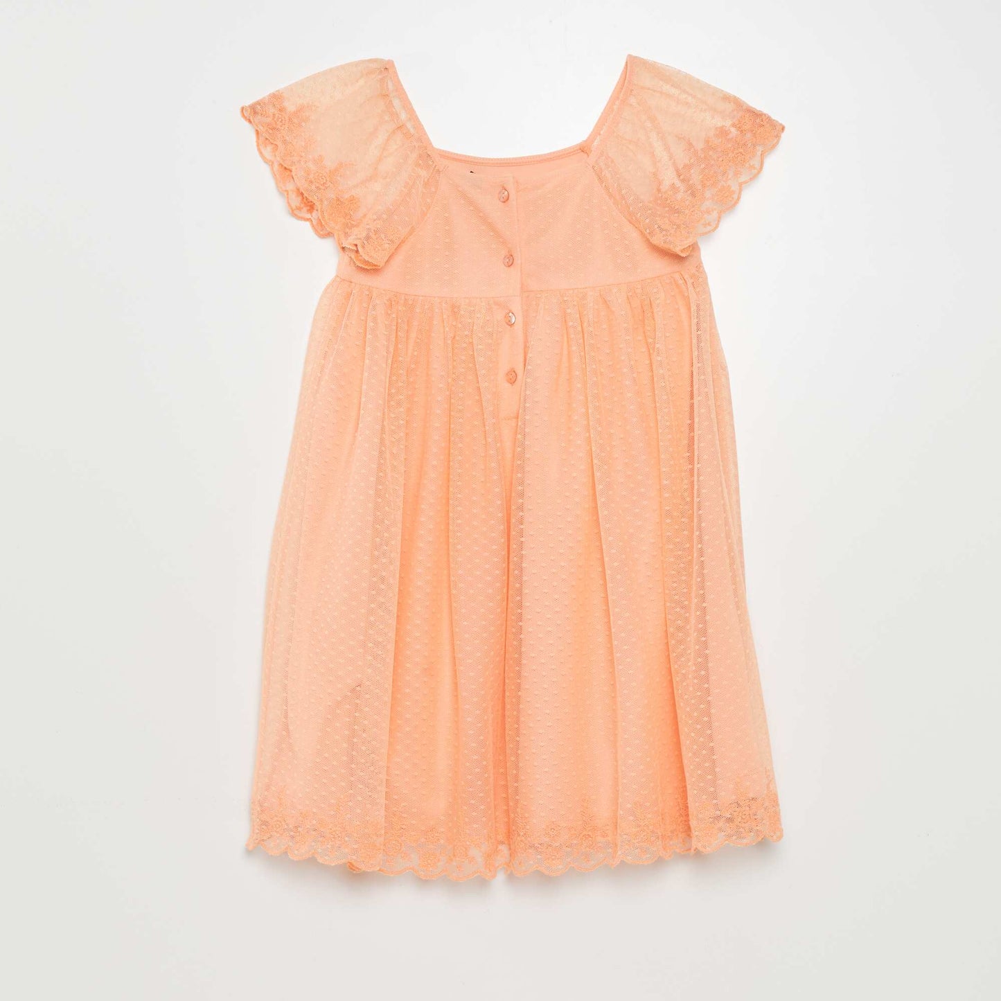 Dotted Swiss tulle A-line dress ORANGE