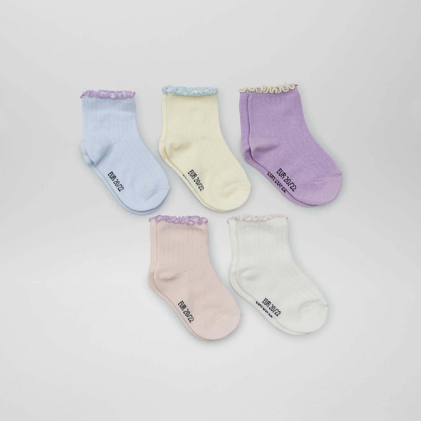 Pack of 5 pairs of frilly socks BLUE