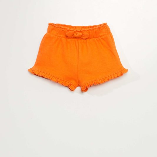 Shorts with ruffles ORANGE