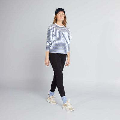 بنطال طويلة من قماش الجيرسيه السادة للحمل أسود