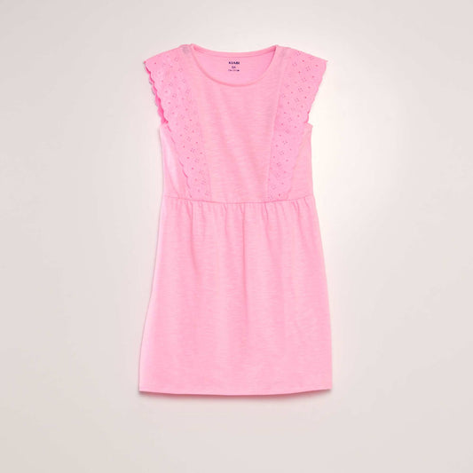 Dress with broderie anglaise PINK