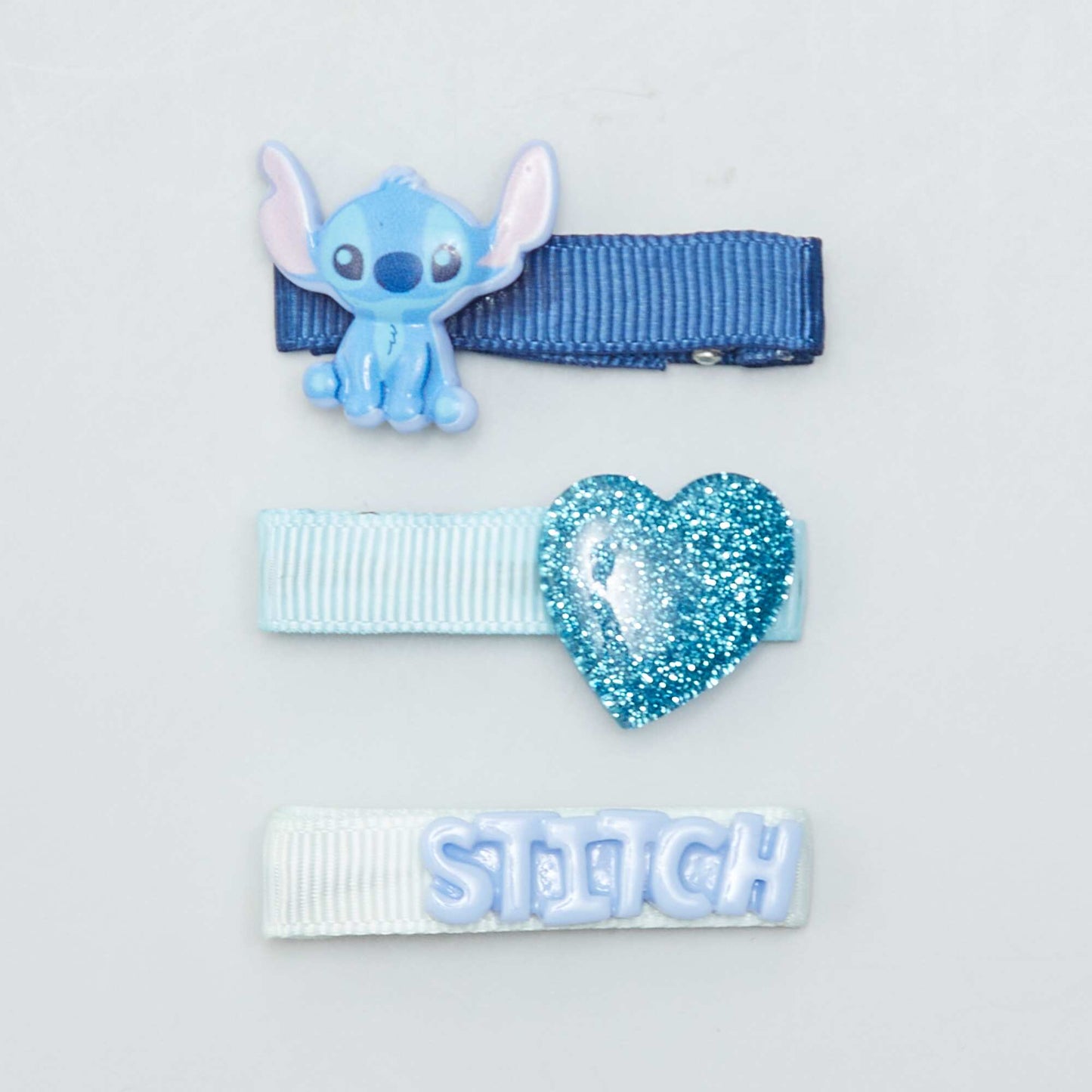 Pack of 3 Disney Stitch hair clips BLUE
