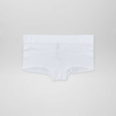 Pack of 2 pairs of ribbed fabric boy shorts WHITE WHITE