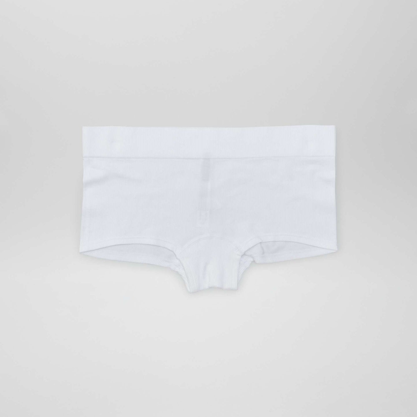 Pack of 2 pairs of ribbed fabric boy shorts WHITE WHITE
