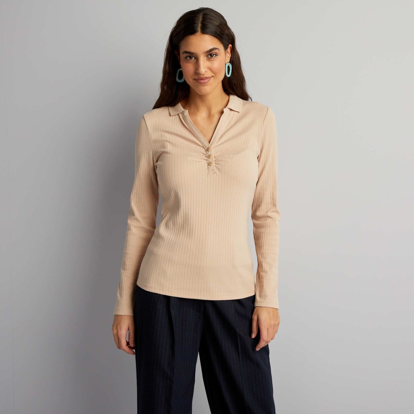 Polo collar T-shirt GREY