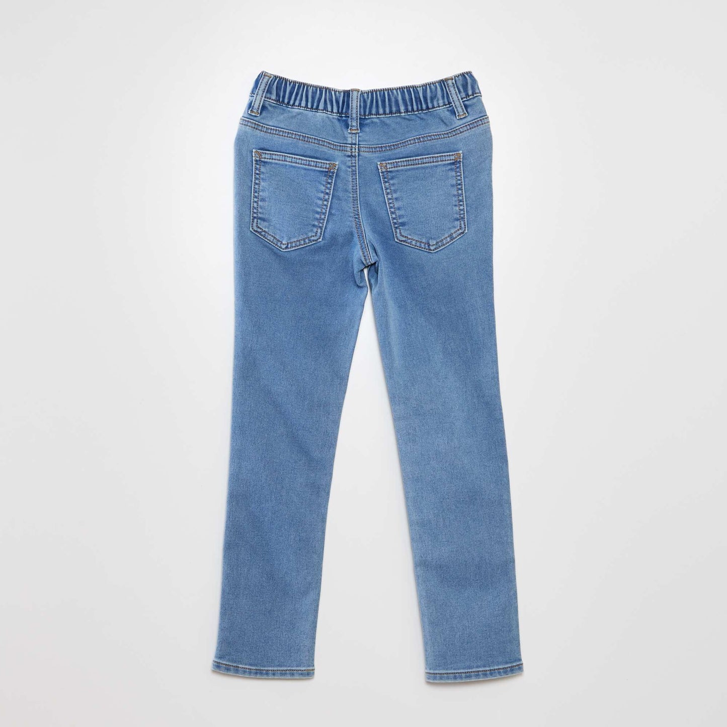 Jeans with elasticated waist and drawstring ties BLUE