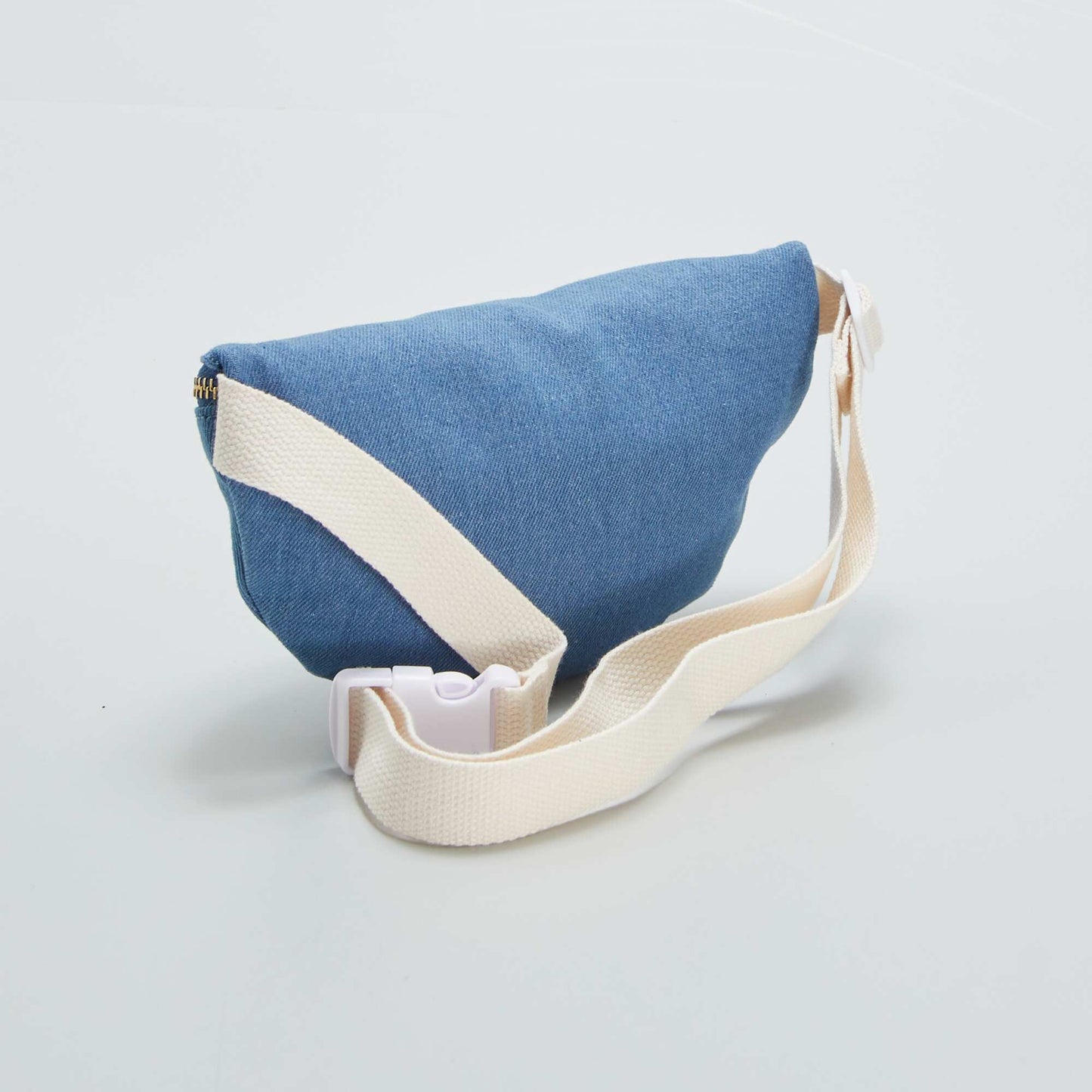 Denim waist bag with printed lining BLUE