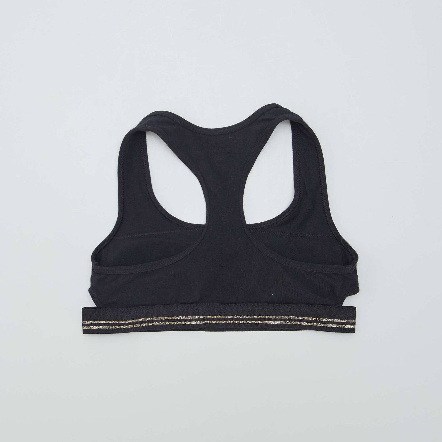Padded bralette with gold trim black