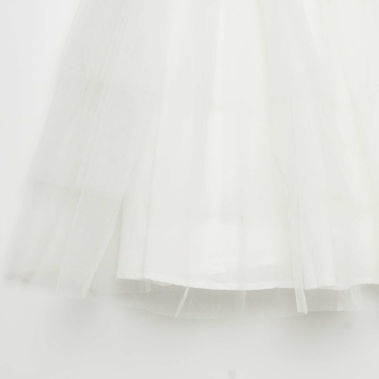 A-line dress with sequins and tulle WHITE