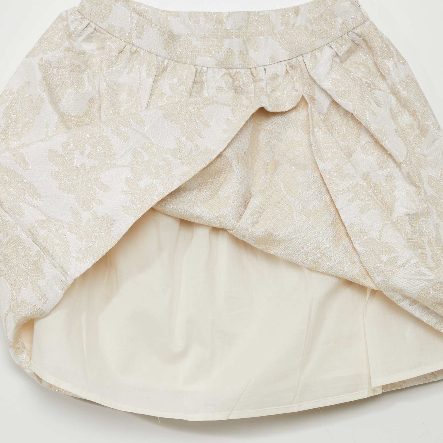 Glittery jacquard midi skirt WHITE