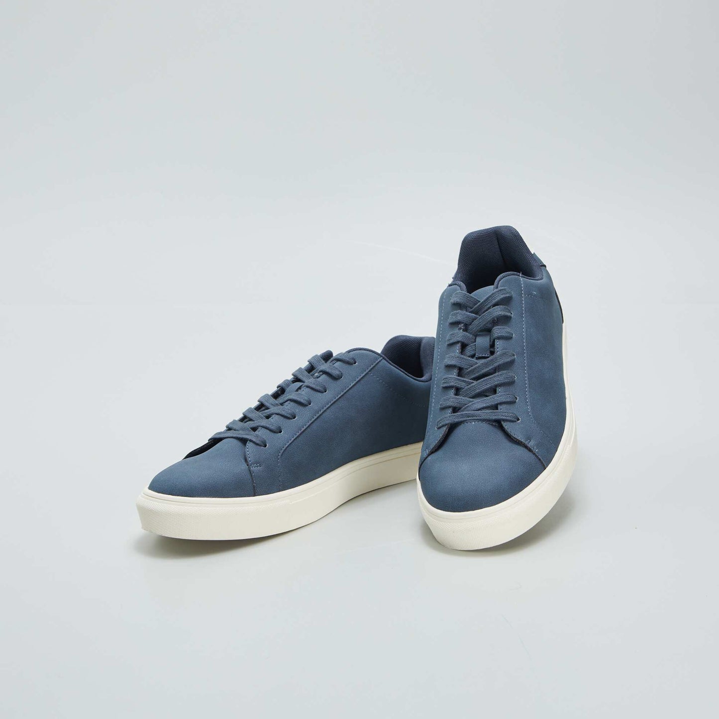 Textured low-top trainers BLUE