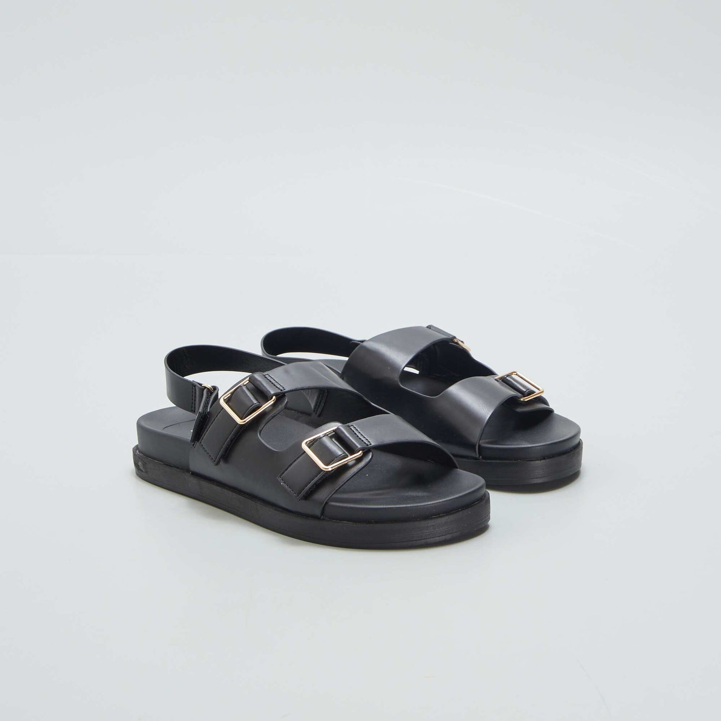 Sandals with double straps BLACK
