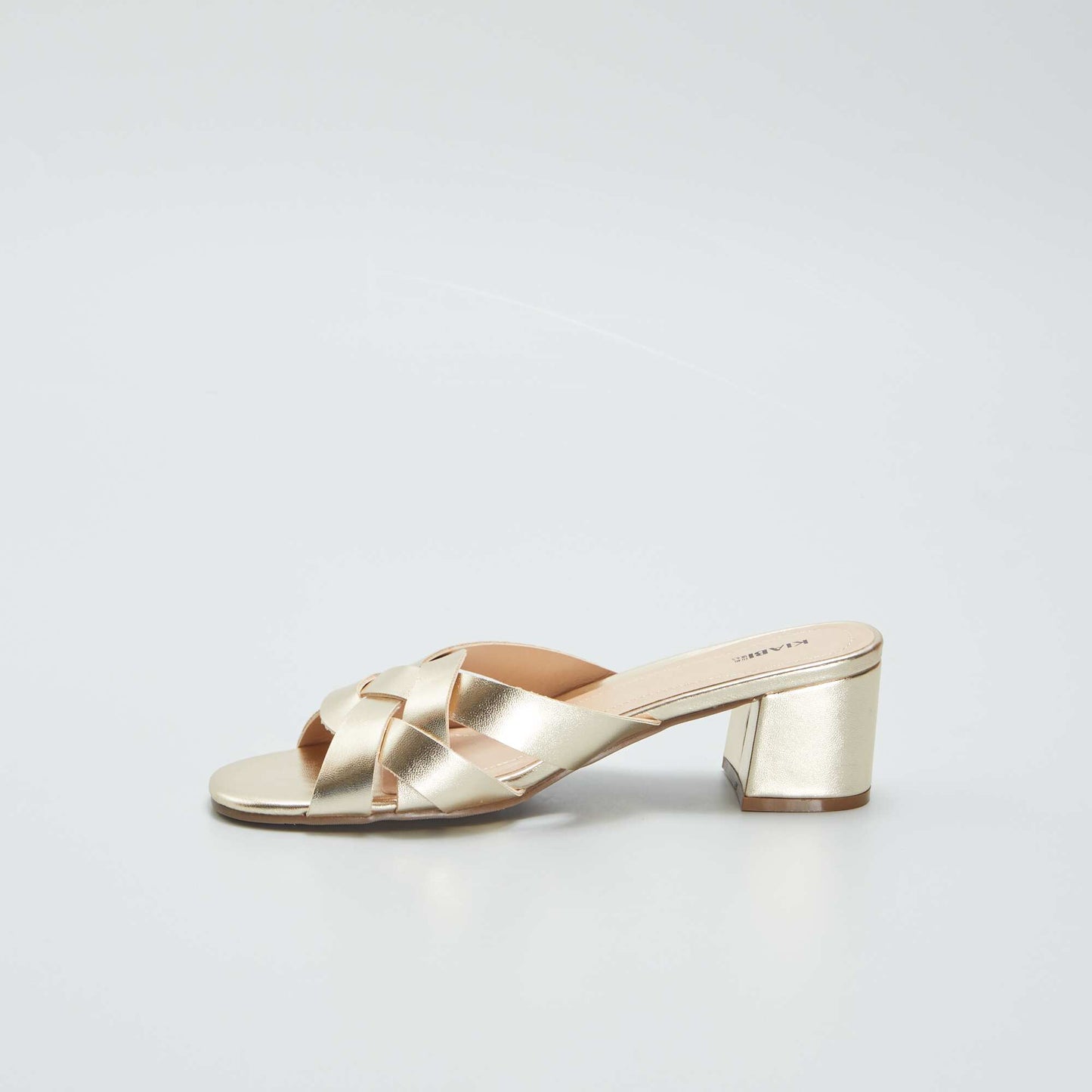 Mules with gold-coloured heels YELLOW
