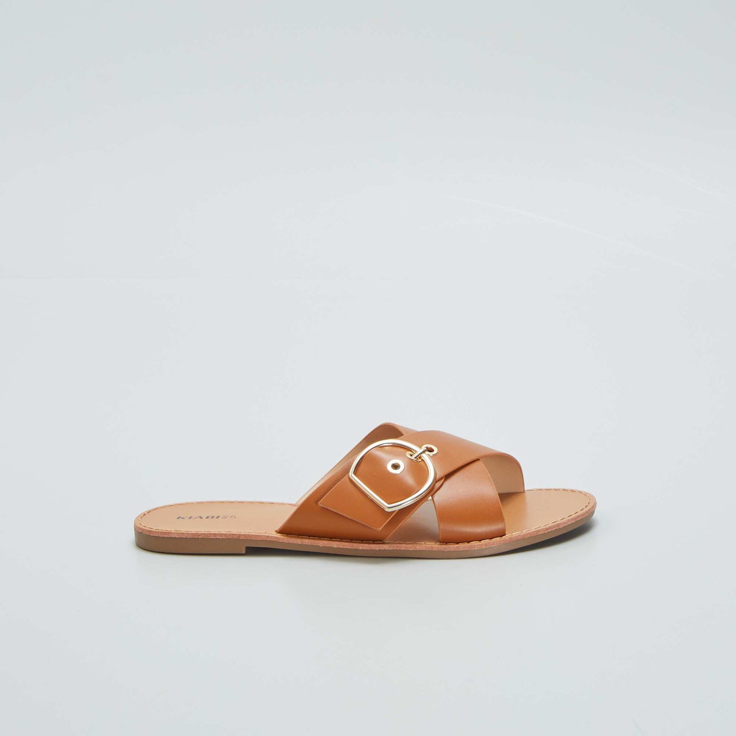 Sandals with buckle details BROWN